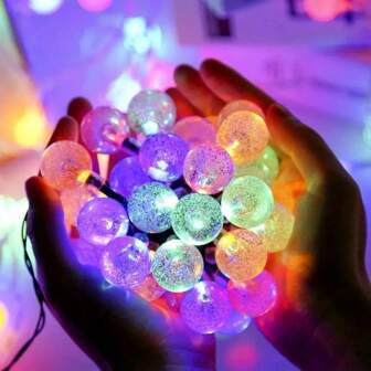 1 st 10/20/30/40 LED Bubble Ball String Lights Fairy Atmosphere Vattentät hängande dekorativ lampa Batteridriven Lämplig för hemträdgård inomhus och utomhus Xmas Tree Yard Julfest dekoration (färgglad)