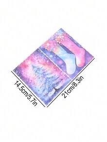 8 tờ/gói, Giấy họa tiết Giáng sinh đơn giản, Giấy nền họa tiết sáng tạo xây nhà ông già Noel, hươu và các họa tiết khác, Giấy mỏng manh dùng để trang trí vật dụng nhỏ hàng ngày, Trang trí sổ lưu niệm - Nhiều màu - Xem 2