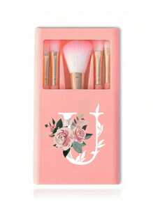 Bộ cọ trang điểm cầm tay có gương, in hình hoa chữ cái A-Z, bộ cọ trang điểm lông mềm, cọ trang điểm du lịch có hộp gương, bút trang điểm mini đa chức năng, cọ đánh nền, cọ đánh phấn mắt, dụng cụ làm đẹp cho người mới bắt đầu, hộp đựng cọ trang điểm, giá đựng cọ trang điểm bao gồm cọ trang điểm, quà tặng tiện lợi cho bé gái, bộ dụng cụ trang điểm lý tưởng, đồ dùng du lịch cầm tay cần thiết. - Hồng - Xem 16
