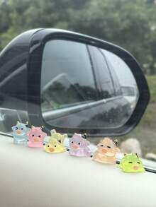 6 piezas de decoración interior del carro, decoración para espejo retrovisor y consola central del carro, con luces de colores - Unitalla - Ver 1