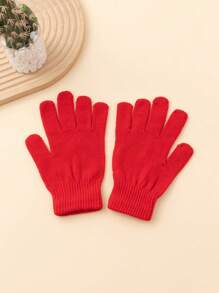 1 Pair Unisex Y2K Style Plain Knitted Gloves, Fashionable And Versatile For Street, Party, Outdoor Use In Autumn/Winter, Keep Warm,Travel,Festival - Gloves - View 5