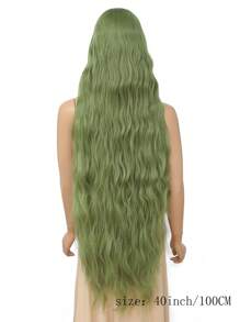 Pelucas sintéticas onduladas blancas de 40/42 pulgadas de largo tipo sirena con flequillo, pelucas negras súper largas y onduladas, pelucas rosa claro, pelucas verde claro, pelucas de reemplazo de cabello natural colorido largo y rizado para que las mujeres las usen y se vayan, pelucas sin pegamento para fiestas de disfraces y pelucas cosplay para niñas