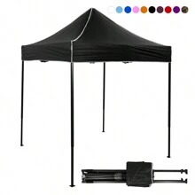 Toldo 2x2 Plegable Carpa Retractil Impermeable - Negro - Ver 1