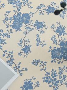 1件花卉印花桌布，长方形布艺桌布，无异味，抗皱防污面料，适用于厨房、客厅、餐厅，高端数码印花多用途餐桌布，乡村风格桌布，适用于厨房餐桌 - 藍色 - 查看 6