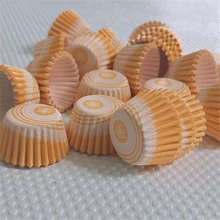 Moldes para mini cupcakes, tazas para hornear, forros para mini pasteles, moldes para hornear, envoltorios desechables para cupcakes - Naranja - Ver 2