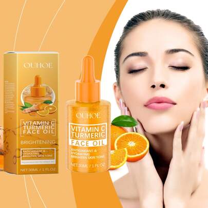 30ml Vitamin C & Turmeric Brightening Facial Oil, Vitamin C Nourishing Moisturizing Skin Brightening Essence Oil