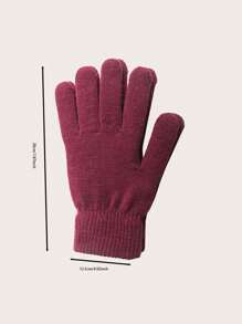 1pair Solid Color Thermal Lined Thickened Full Finger Knitted Gloves, Ultra Warm, Soft, And Windproof For Autumn And Winter Cycling, Driving, And Outdoor Activities, Ideal Gift Choice
