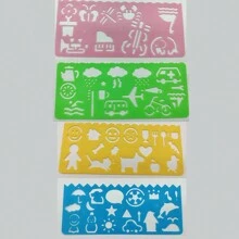4 PIÈCES Jouets de dessin pour enfants, tableau de patrons de peinture, règle en plastique, artisanat artistique, apprentissage du dessin. Jouets éducatifs pour enfants, cadeau (Remarque: mélange aléatoire), retour à l'école