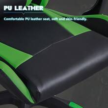 CLIPOP Gaming Chair, Ergonomic Computer Swivel Chair With Headrest And Lumbar Support, Tilt And Lock Function, Height Adjustable, Swivel Chair, High Back, Racing Chair