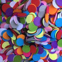 100/200/500/1000个彩色毛毡圆片，适合DIY缝纫和手工制作、花环、花束 - 混合色包装，适用于婚礼/派对/嘉年华活动和生日装饰，不粘毛毡片，直径1英寸，最佳家居装饰、圣诞装饰、房间装饰、冬季圣诞装饰、家居圣诞礼物、圣诞装饰 - 彩色 - 查看 2