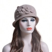 1 chiếc mũ len trùm đầu phong cách Gatsby dành cho nữ 100% len đan kiểu xô Cloche mùa đông - mũ lưu vực - Xem 3