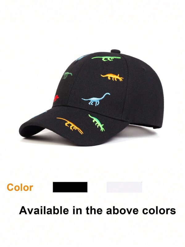 1pc Unisex Kids Cartoon Dinosaur Baseball Cap, Adjustable Outdoor Sun Protection Casual Hat, Suitable For Boys And Girls, Spring/Autumn