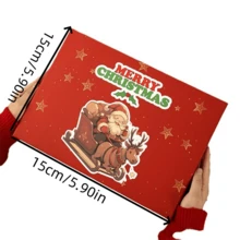 1件装新款圣诞礼盒天地盖大号围巾杯礼品盒圣诞平安夜苹果包装盒 - 彩色 - 查看 2