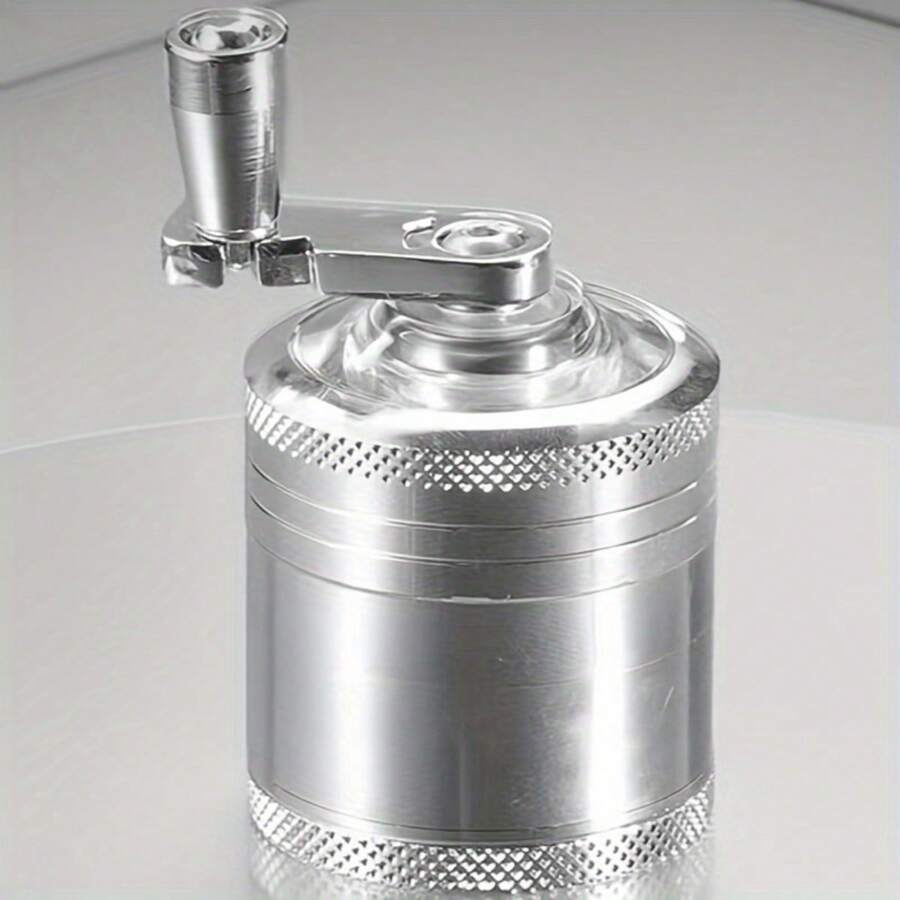 Herb Grinder 40mm 4Layer Hand Crank Spice Mill With Mesh Screen, Non