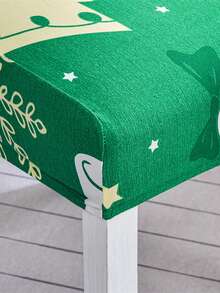 Ông già Noel Giáng sinh 2/4/6 chiếc bọc ghế ăn co giãn, in họa tiết bảo vệ ghế, dùng trang trí nhà cửa, khách sạn, nhà hàng và phòng tiệc - màu xanh lá - Xem 8