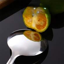 Zestaw 6 łyżek do zupy ze stali nierdzewnej do użytku domowego - pogrubione okrągłe łyżki do serwowania zup i sosów - eleganckie przybory kuchenne