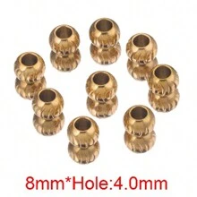 10 piezas de espaciadores redondos con textura de media luna de acero inoxidable 304 chapados en oro de 18k, cuentas colgantes para hacer joyas, accesorios para hacer pulseras y collares