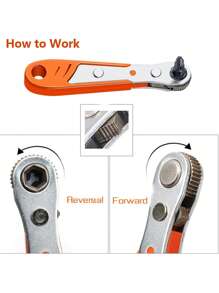 Screwdriver Handle Suitable For Tight Spaces, Front & Back, Bent Head, Right Angle, Head, Steel Material, Red Color, Requires Assembly, Non-Electric, No Battery Needed, For Industrial And Scientific Use, Tools For Men