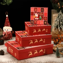 1件装新款圣诞礼盒天地盖大号围巾杯礼品盒圣诞平安夜苹果包装盒 - 彩色 - 查看 12