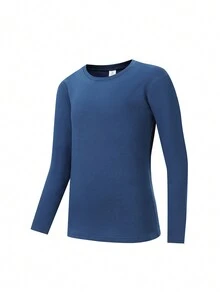 4件儿童黑白蓝灰圆领保暖内衣上衣四件套秋冬新款户外运动款 - 彩色 - 查看 3