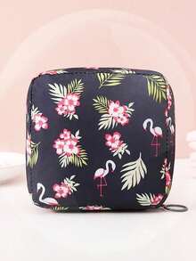 1 件装卡通女性卫生巾收纳袋，大容量便携式化妆包、钱包 - 彩色 - 查看 5