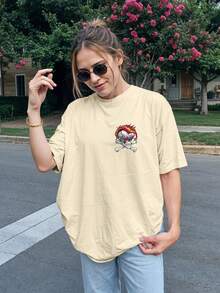 Shirt T-Shirt Skull Skate Rock Streetwear Punk With Rome Ref 2136 VEST NERD - Màu Khaki - Xem 5