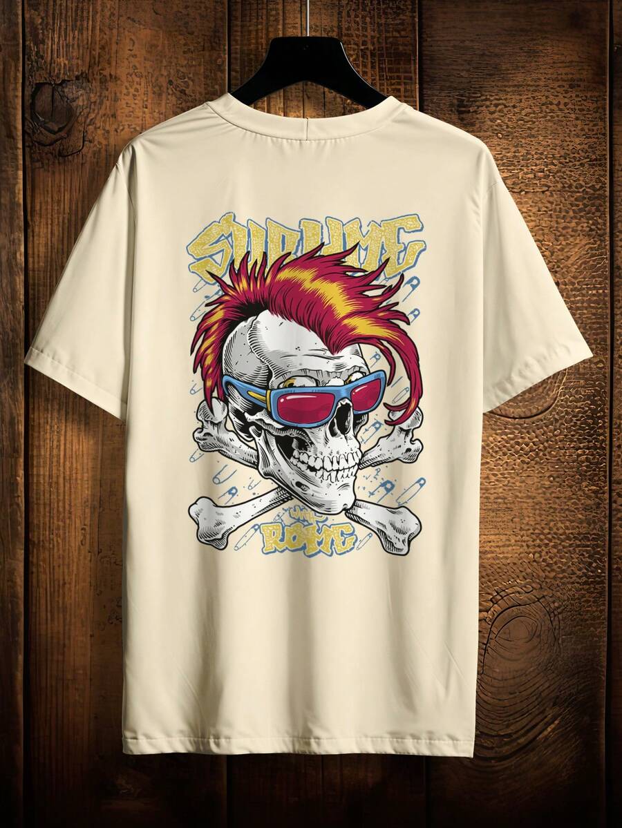 Shirt T-Shirt Skull Skate Rock Streetwear Punk With Rome Ref 2136 VEST NERD - Màu Khaki - Xem 1