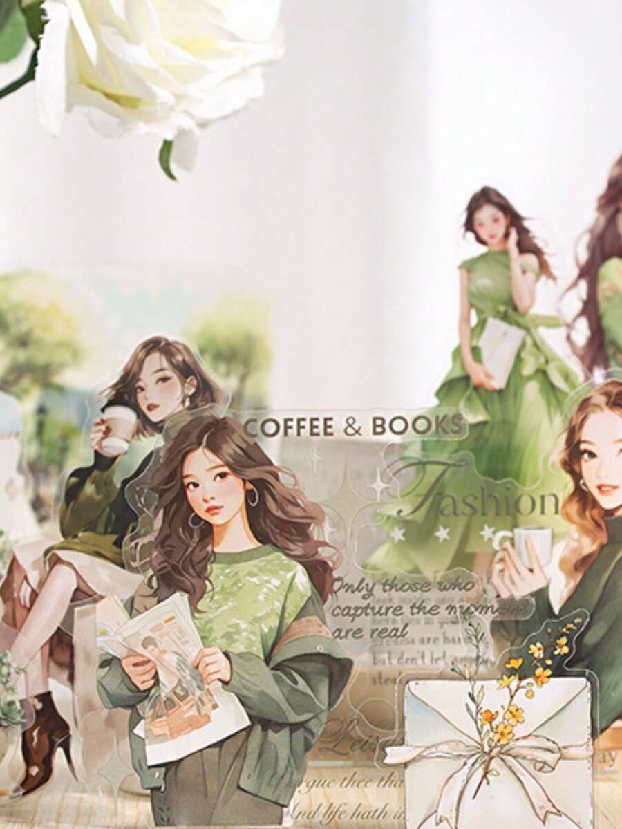 10Piece Elegant Phantom Series PET Waterproof Adhesive Decal Set