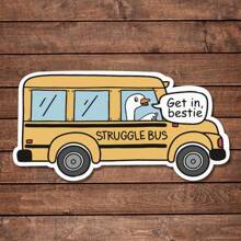 5 件装奋斗巴士贴纸趣味进入闺蜜焦虑复古心理健康讽刺贴纸模切防水乙烯基贴纸适用于笔记本电脑水瓶手机壳安全帽工具箱 - 彩色 - 查看 12