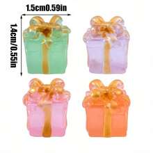 Traditional Resin Glow-In-The-Dark Miniature Gift Box Figurines, Holiday Themed For Christmas & New Year Decor, Versatile Room Decor Collectible, DIY Crafts, Micro Landscape, Bonsai, Cake Toppers, Car & Fridge Ornaments