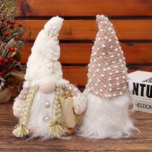 1 件发光圣诞小矮人，12 英寸发光圣诞小矮人模型布艺圣诞装饰品 - 白色冬季节日小矮人，适合室内乡村风格、农舍圣诞装饰，最佳生日礼物 - 彩色 - 查看 5