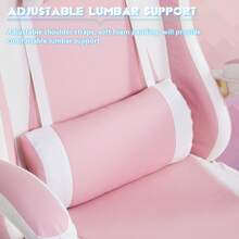 CLIPOP Gaming Chair, Ergonomic Computer Swivel Chair With Headrest And Lumbar Support, Tilt And Lock Function, Height Adjustable, Swivel Chair, High Back, Racing Chair - Pink - View 10