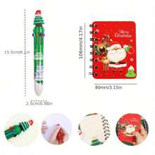Set Of 4 A7 Notebooks + 4 10-In-1 Multicolor Ballpoint Pens, Christmas Gift Exchange, 80-Page Bound Christmas-Themed Notebooks, Portable Pocket Notebooks, Office Supplies, Student Gift, Christmas Present,Xmas Gifts Kids,Pen Set,Kids Toy,Christmas Decor,Christmas Gifts Students,Christmas Goodies,Christmas Presents For Children,Office Supplies Set,Girls Notebook,Back To School