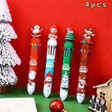 Set Of 4 A7 Notebooks + 4 10-In-1 Multicolor Ballpoint Pens, Christmas Gift Exchange, 80-Page Bound Christmas-Themed Notebooks, Portable Pocket Notebooks, Office Supplies, Student Gift, Christmas Present,Xmas Gifts Kids,Pen Set,Kids Toy,Christmas Decor,Christmas Gifts Students,Christmas Goodies,Christmas Presents For Children,Office Supplies Set,Girls Notebook,Back To School