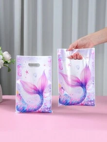 50 chiếc túi quà nàng tiên cá màu tím, túi quà có quai xách, trang trí tiệc sinh nhật chủ đề nàng tiên cá, trang trí nhà cửa, tiệc lễ hội, đồ dùng đóng gói quà tặng đa năng, túi đựng quà hình nàng tiên cá, đồ trang trí tiệc chủ đề nàng tiên cá. - nàng tiên cá - Xem 2
