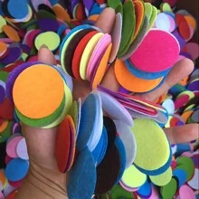 100/200/500/1000个彩色毛毡圆片，适合DIY缝纫和手工制作、花环、花束 - 混合色包装，适用于婚礼/派对/嘉年华活动和生日装饰，不粘毛毡片，直径1英寸，最佳家居装饰、圣诞装饰、房间装饰、冬季圣诞装饰、家居圣诞礼物、圣诞装饰 - 彩色 - 查看 5