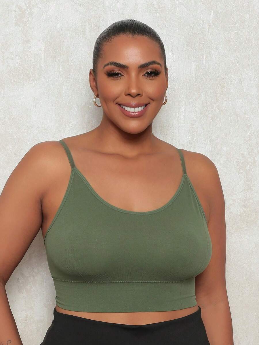Plus Size Sports Bras - Green - View 1