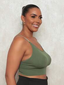 Plus Size Sports Bras - Green - View 2