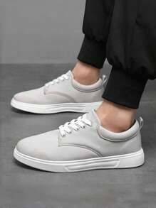 Adidași casual pentru bărbați, în stil britanic, anti-alunecare, anti-mirosuri, respirabili, care absoarbe șocurile, pantofi din pânză de Halloween de culoare uni, pantofi sport la modă cu șireturi, potriviti pentru toate anotimpurile