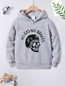 男童骷髅图案印花卫衣 - 灰色 - 查看 1