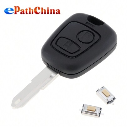 2 Buttons Car Remote Key Shell With 206 Blade And 2 Micro Switches Fit For Peugeot 106 206 306 406