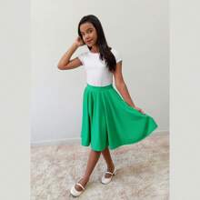 Children's And Teens' Godet Skirt - 綠色 - 查看 2