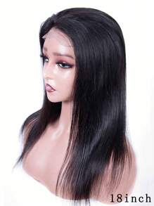 直发 4x4 蕾丝前部假发 人发预拔透明蕾丝前部假发 女士 150% 密度原生发 - 黑色 - 查看 9