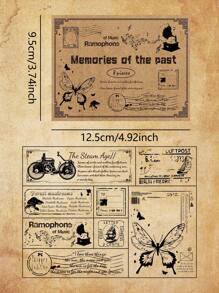 8/10 Chiếc/Hộp, Con dấu gỗ cổ điển, Con dấu in tay thiết kế nghệ thuật tiếng Anh, Con dấu cao su vuông, Dùng cho sổ lưu niệm và thiệp mời thủ công, Con dấu thủ công DIY, Thiệp nhật ký, Ảnh ghép - Nhiều màu - Xem 15