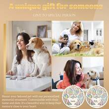 1 件个性化美丽多彩彩虹折射光吊坠 - 宠物纪念吊坠，为失去宠物而送上的衷心慰问礼物，完美的户外花园装饰 - 米色 - 查看 5