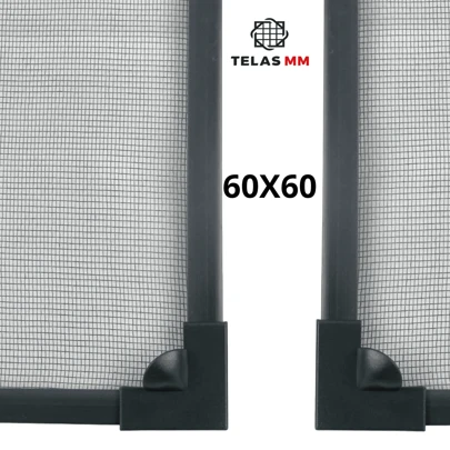 Telas MM Tela Mosquiteira Magnética Janela - Kit 60 X 60cm (tela cinza, moldura grafite)
