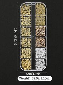 12pcs 3D Ocean Theme Nail Charms Nail Decorations,Multi Shaped Golden Alloy Shell Abalone Seahorse Starfish Conch Pearl Mini Caviar Beads Rhinestone 3D Ocean Series Metal Pendant Suitable For Nail Art Jewelry Craft Project DIY Nail Charms Nail Gems Nail Supplies