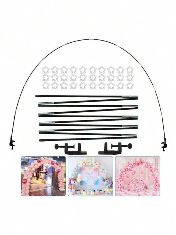 1set Birthday Party & Wedding & Christmas Decoration Balloon Stand Kit With Fiberglass Pole, Arch Frame, For Birthday Party, Wedding, Graduation, Bachelor, Christmas Or Any Party ﻿,Christmas