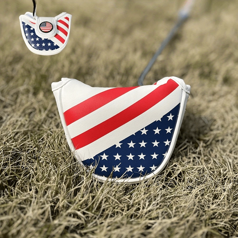 1pc American Flag Element Half Round Putter Cover, Closure