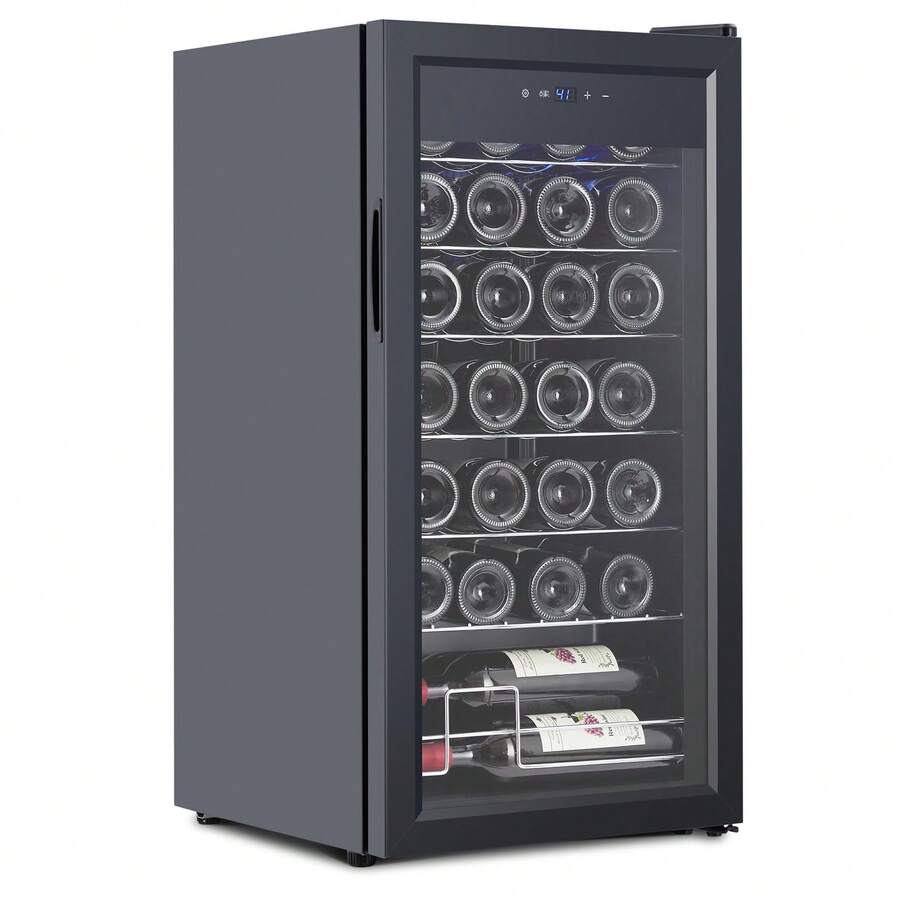 28 Bottle Compressor Wine Cooler, Freestanding Beverage Refrigerator